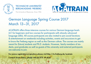 Spring Course German language, March 2017