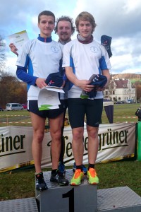 Der Titel in der Mannschaftswertung über die Kurzstrecke sicherten Stefan Schmidt, Hendrik Jahnke und Alexander Winterstein für die Bergakademie. 