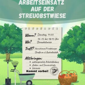 Arbeitseinsatz Streuobstwiese Juli 2026