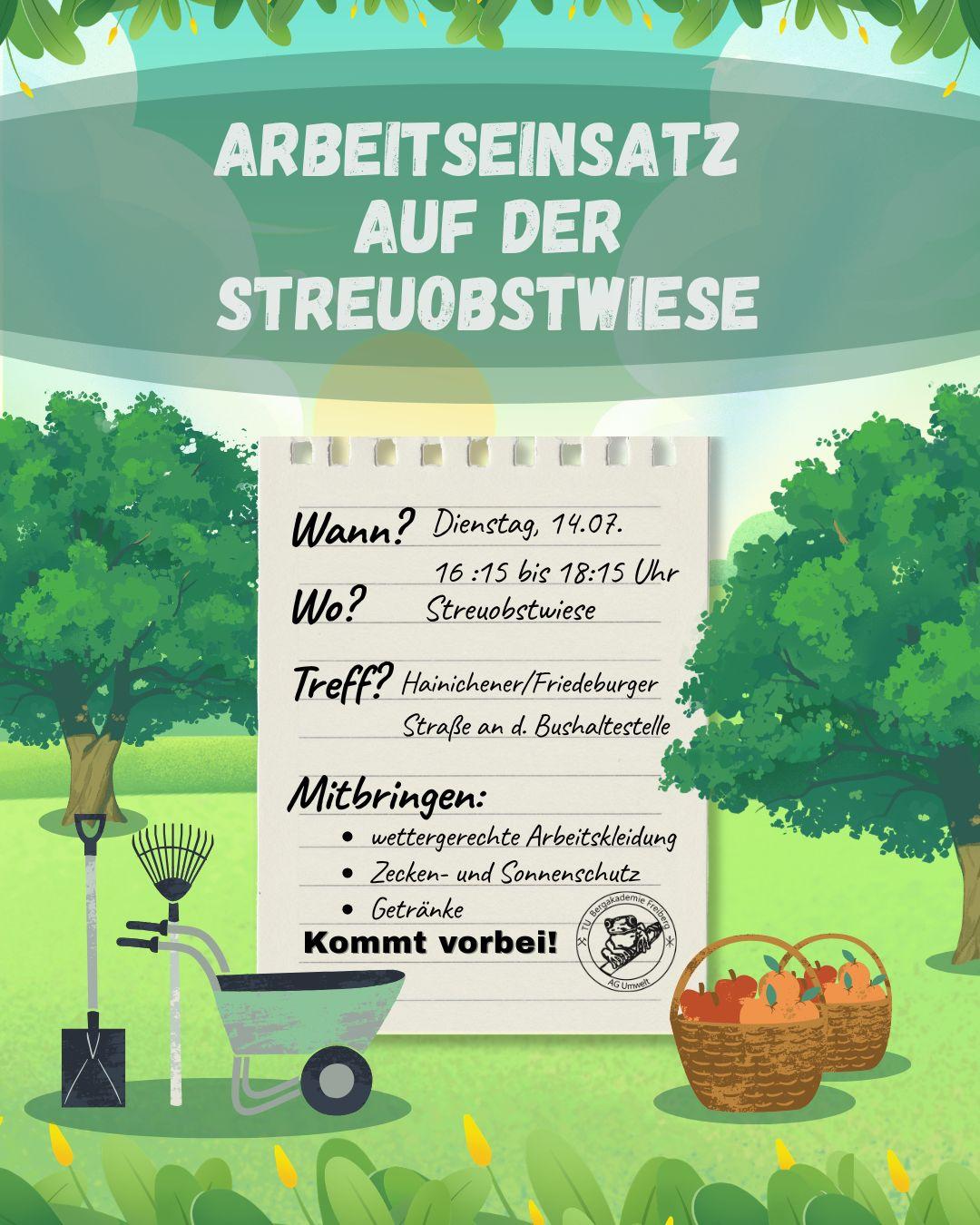 Arbeitseinsatz Streuobstwiese Juli 2026