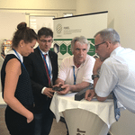 Mrs. Zöllner, Dr. Ing. Krampitz, Mr. Weißgerber and Prof. Lieberwirth lead a discussion at the 69th Freiberg University Forum 2018