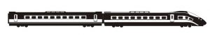 Modern train silhouette black